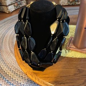 Vintage Joan Rivers three strand black necklace